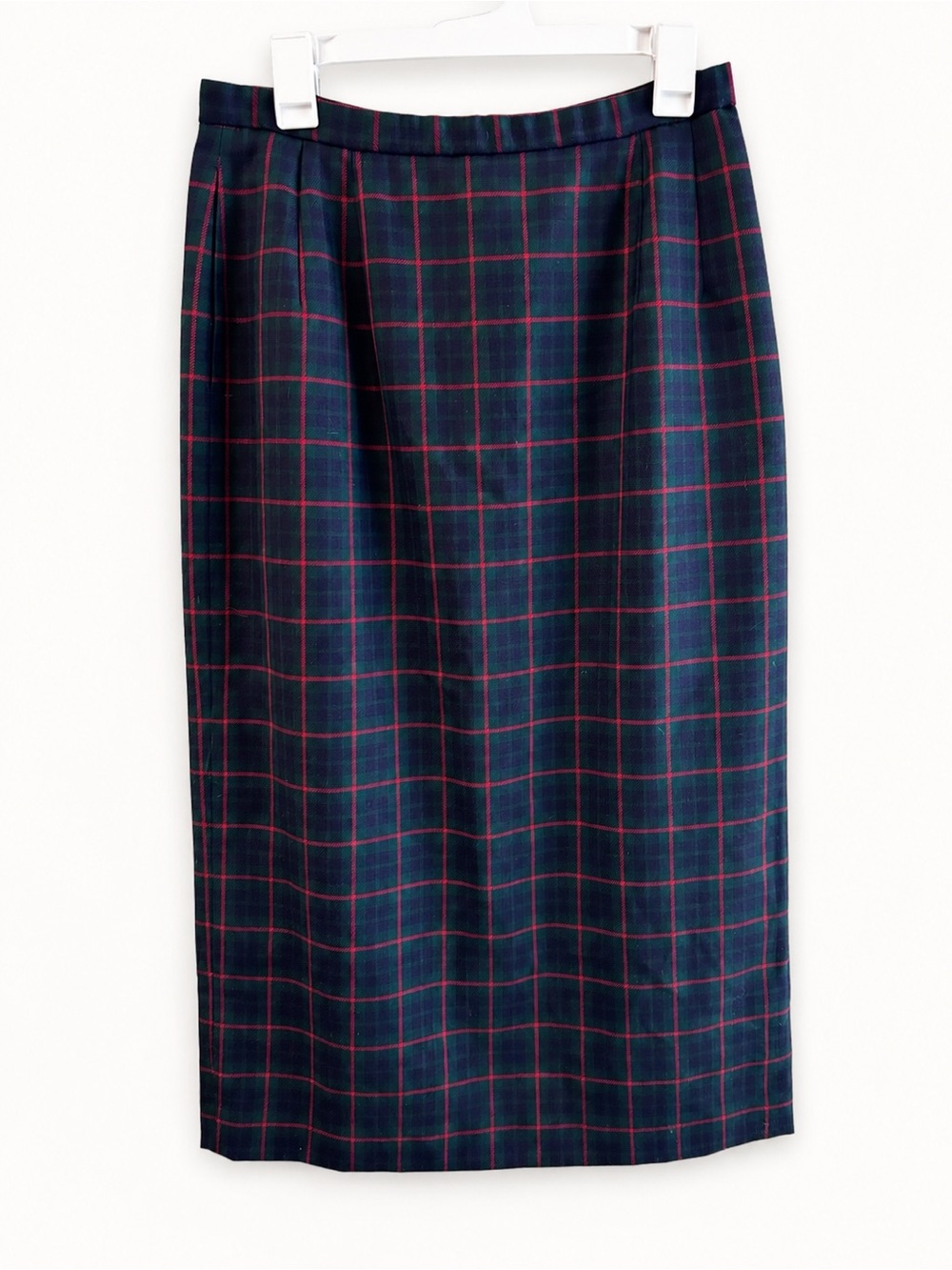 Vintage Pendleton 100% Virgin Wool Plaid Midi Skirt Made in USA Size 12